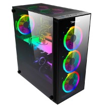 GABINETE GAMER OCELOT/NEGRO/MEDIA TORRE/SOPORTA 6X VENTILADORES 120MM/SOPORTA GPU 350MM/CRISTAL TEMP [ OGMC01 ][ CS-672 ]