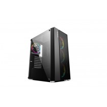 GABINETE GAMER OCELOT/NEGRO/MEDIA TORRE/SOPORTA 6X VENTILADORES 120MM/SOPORTA GPU 320MM/CRISTAL TEMP [ OGEC02 ][ CS-673 ]