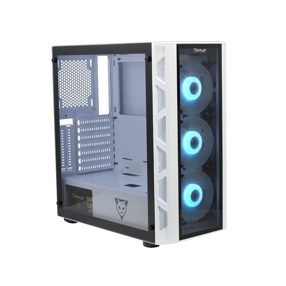 GABINETE OCELOT GAMING OG-C WHITE BLIXARD, SOPORTA TARJETAS E-ATX, ATX, M-ATX E ITX COLOR TOTALMENTE [ OG-C-WHITE-BLIXARD ][ CS-782 ]