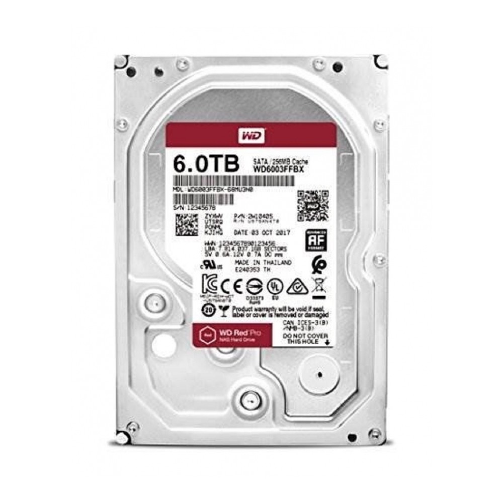 DISCO DURO INTERNO WD RED PRO 6TB 3.5 ESCRITORIO SATA3 6GB/S 256MB 7200RPM 24X7 HOTPLUG NAS 1-16 BAH [ WD6003FFBX ][ HD-1691 ]