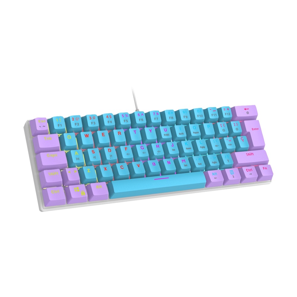 TECLADO MECANICO 60 OCELOT CREATORS COLOR WAY AZUL CON MORADO, TIPO DE SWITCH AZUL [ CANDY-BLUE-60-OC ][ KB-866 ]