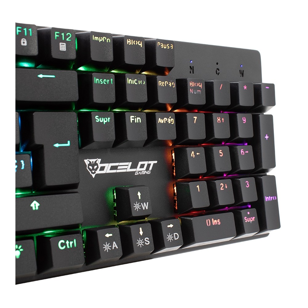 TECLADO ALAMBRICO TIPO MECANICO TKL SWITCH ROJO FULL RGB, ESTRUCTURA DE ABS [ OK-TKL2 ][ KB-890 ]