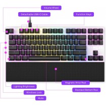 TECLADO MECANICO NZXT FUNCTION TENKEYLESS / BLANCO / REPOSA MUÑECAS / INGLES / RGB / GAMER [ KB-1TKUS-WR ][ KB-950 ]