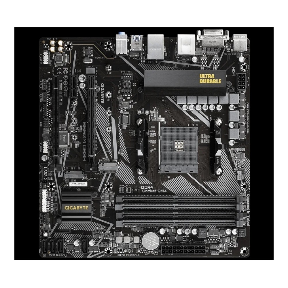 MB GIGABYTE B550 AMD S-AM4 3A GEN/4XDRR4 3200MHZ/PCIE 4.0/HDMI/DVI/4XUSB 3.2/M.2/MICRO ATX/GAMA MEDI [ B550M-DS3H ][ MB-1102 ]