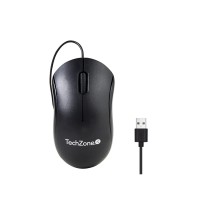 MOUSE ALAMBRICO TECHZONE TZMOU01 1000 DPI NEGRO [ TZMOU01 ][ MS-1136 ]