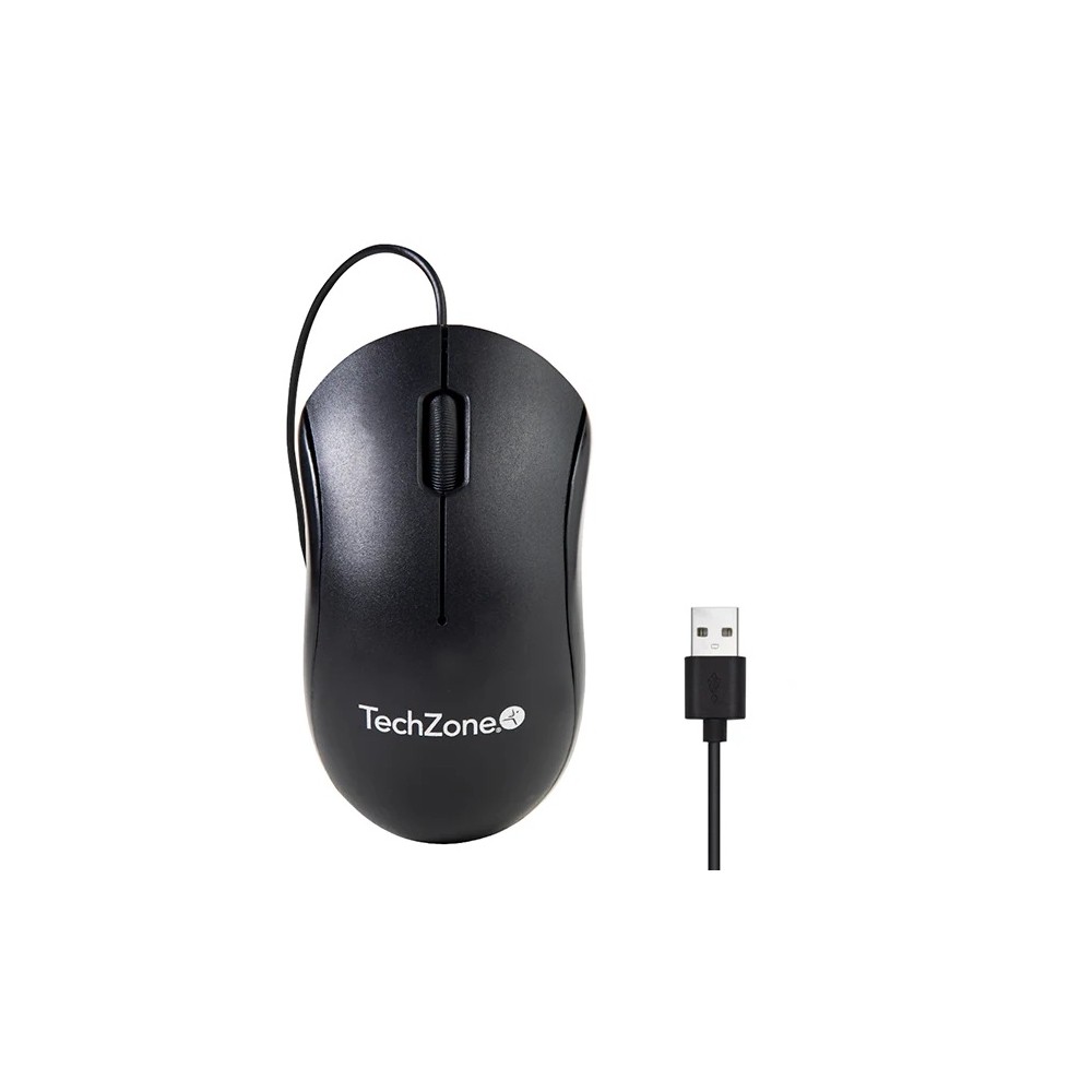 MOUSE ALAMBRICO TECHZONE TZMOU01 1000 DPI NEGRO [ TZMOU01 ][ MS-1136 ]