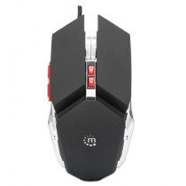 MOUSE,MANHATTAN,179348, OPTICO GAMING 7 BOTONES, NEGRO/PLATA 3200 DPI [ 179348 ][ MS-1417 ]