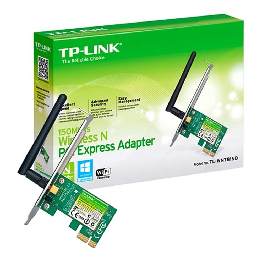 TARJETA DE RED | TP-LINK | TL-WN781ND | PCI EXPRESS X1 | INALAMBRICA | 150MBPS |  ANTENA DESMONTABLE [ TL-WN781ND ][ NIC-1001 ]