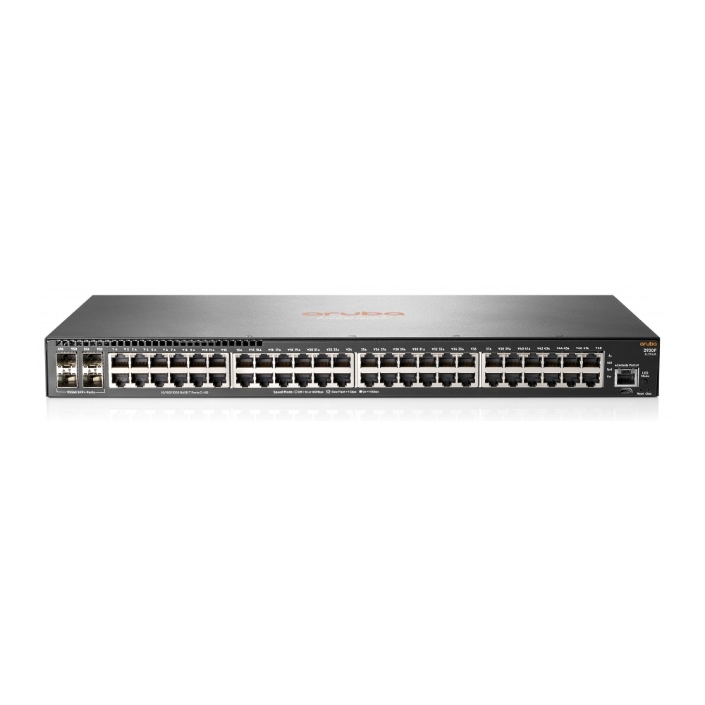 SWITCH HPE ARUBA JL254A 2930F 48 PUERTOS RJ45 10/100/1000 Y 4 SFP 1/10GE ADMINISTRABLE CAPA 3 RIP, O [ JL254A ][ NIC-2302 ]