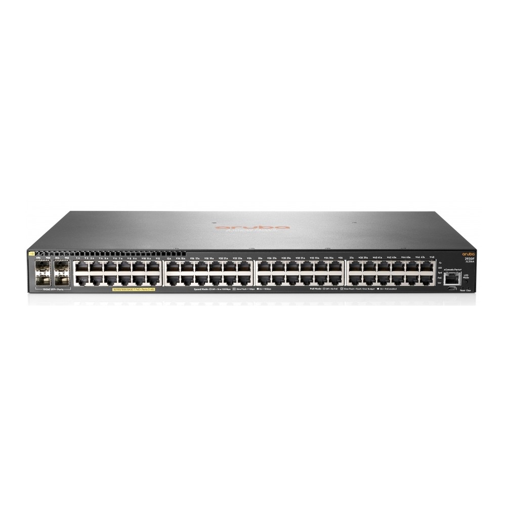 SWITCH HPE ARUBA JL256A 2930F 48 PUERTOS RJ45 10/100/1000 POE 370W Y 4 SFP 1/10GE ADMINISTRABLE CAPA [ JL256A ][ NIC-2303 ]