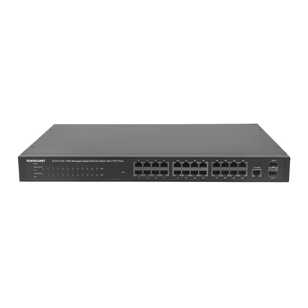 POE SWITCH,INTELLINET,560559, GB 24 PTOS 19 30W/PTO, 240W + 2 SFP [ 560559 ][ NIC-2640 ]