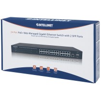 POE SWITCH,INTELLINET,560559, GB 24 PTOS 19 30W/PTO, 240W + 2 SFP [ 560559 ][ NIC-2640 ]