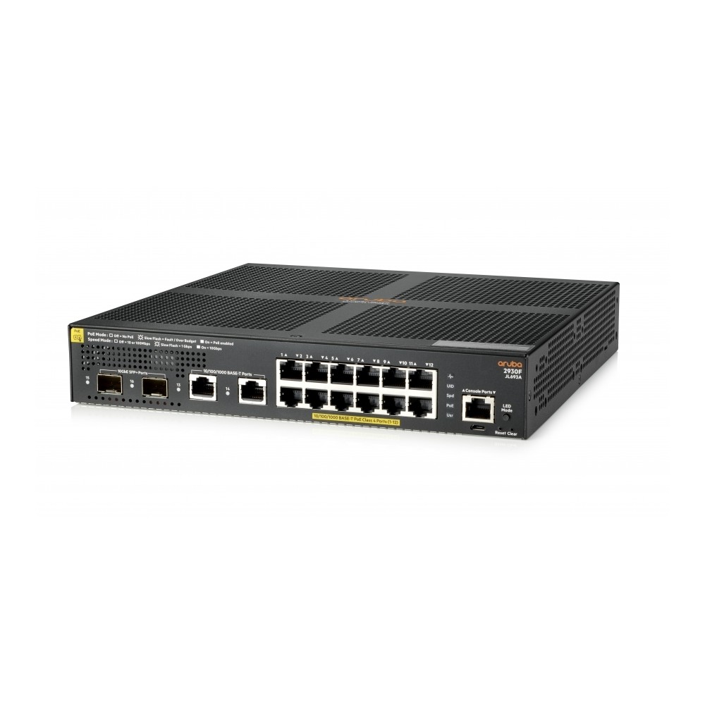 SWITCH HPE ARUBA JL693A 2930F 12G POE 2G/2SFP 12 PUERTOS RJ45 10/100/1000 POE, 2 SIN POE Y 2SFP 139  [ JL693A ][ NIC-3298 ]