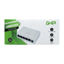 SWITCH GHIA 5 PUERTOS RJ45 10/100/1000 MBPS NO ADMINISTRABLE AUTO MDI/MDIX HALF FULL DUPLEX // GIGAB [ GNW-S3 ][ NIC-3419 ]