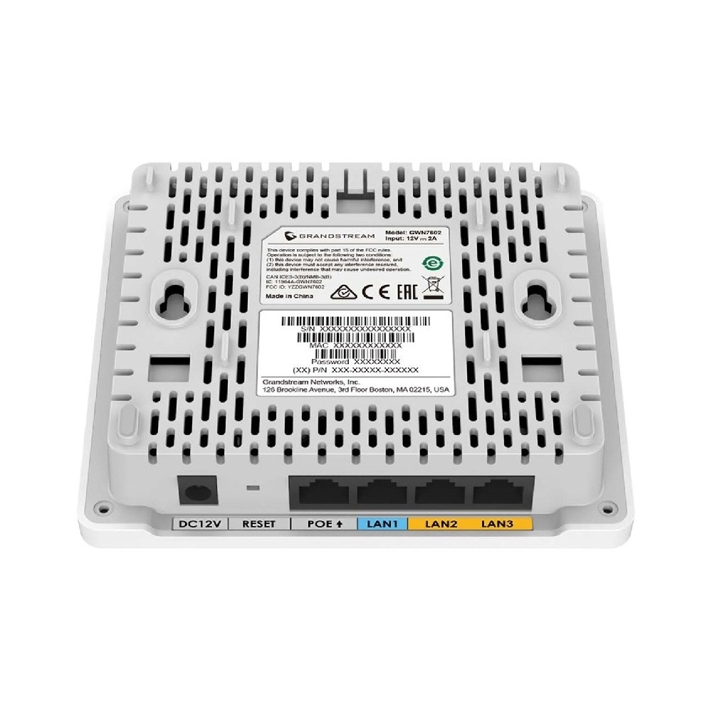 ACCESS POINT GRANDSTREAM GWN7602 / DOBLE BANDA DE  1.17 GBPS DOBLE BANDA MUMIMO 2X2:2 1X GIGABIT  3X [ GWN7602 ][ NIC-3555 ]