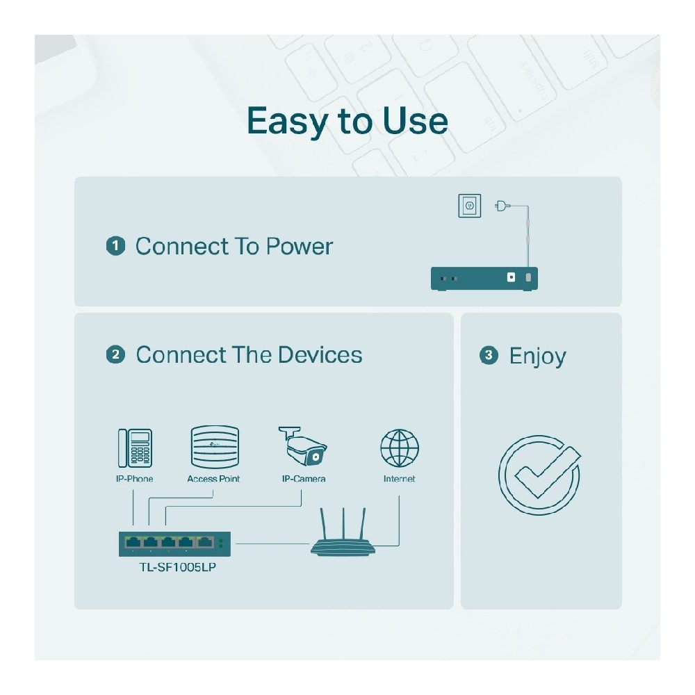 SWITCH | TP-LINK | TL-SF1005LP| 5 PUERTOS RJ45 10/100 MBPS | NO ADMINISTRABLE |CON 4 PUERTOS POE | P [ TL-SF1005LP ][ NIC-3576 ]