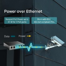 SWITCH | TP-LINK | TL-SF1005LP| 5 PUERTOS RJ45 10/100 MBPS | NO ADMINISTRABLE |CON 4 PUERTOS POE | P [ TL-SF1005LP ][ NIC-3576 ]