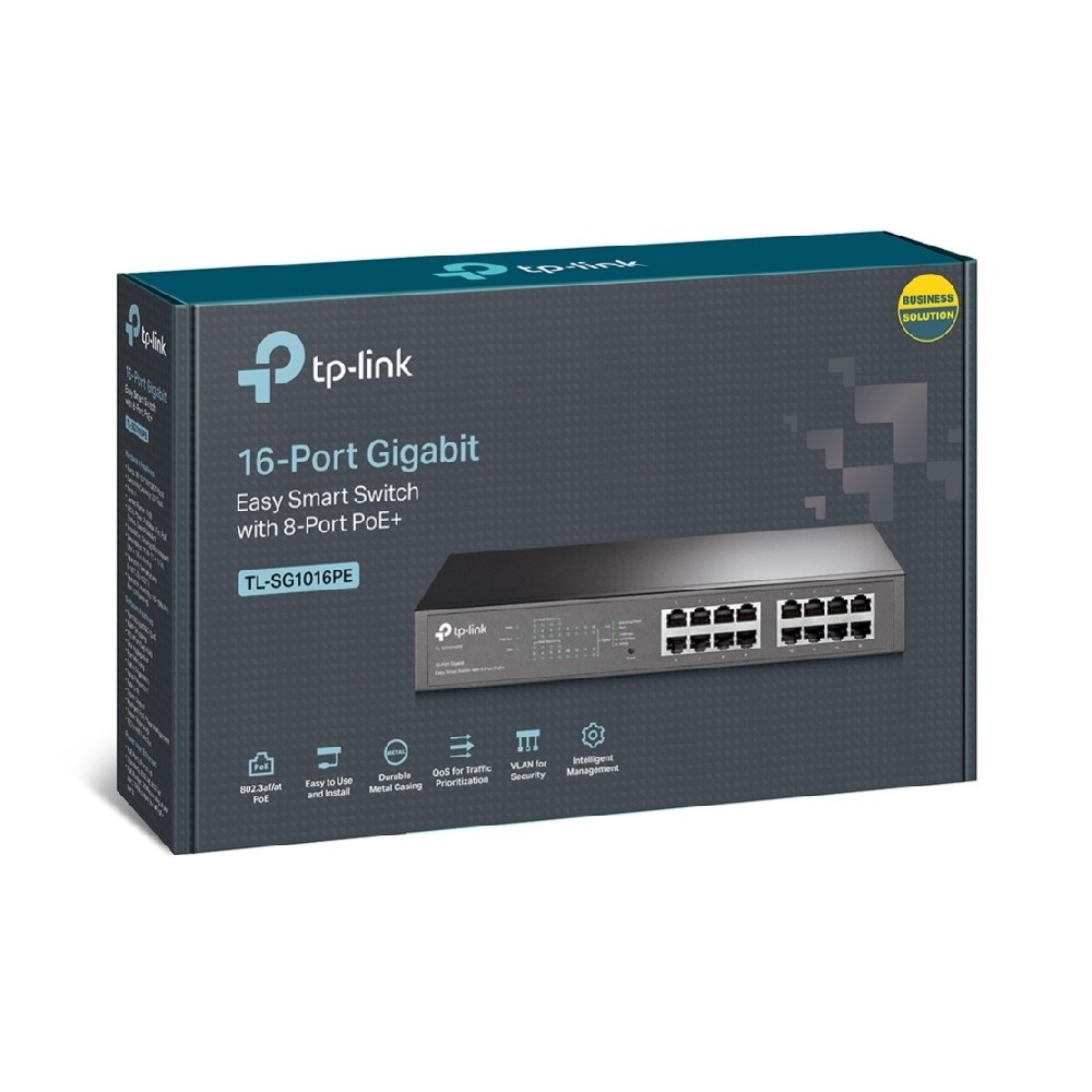 SWITCH | TP-LINK | TL-SG1016PE | 16 PUERTOS RJ45 10/100/1000 | NO ADMINISTRABLE | CON 8 PUERTOS POE+ [ TL-SG1016PE ][ NIC-3583 ]