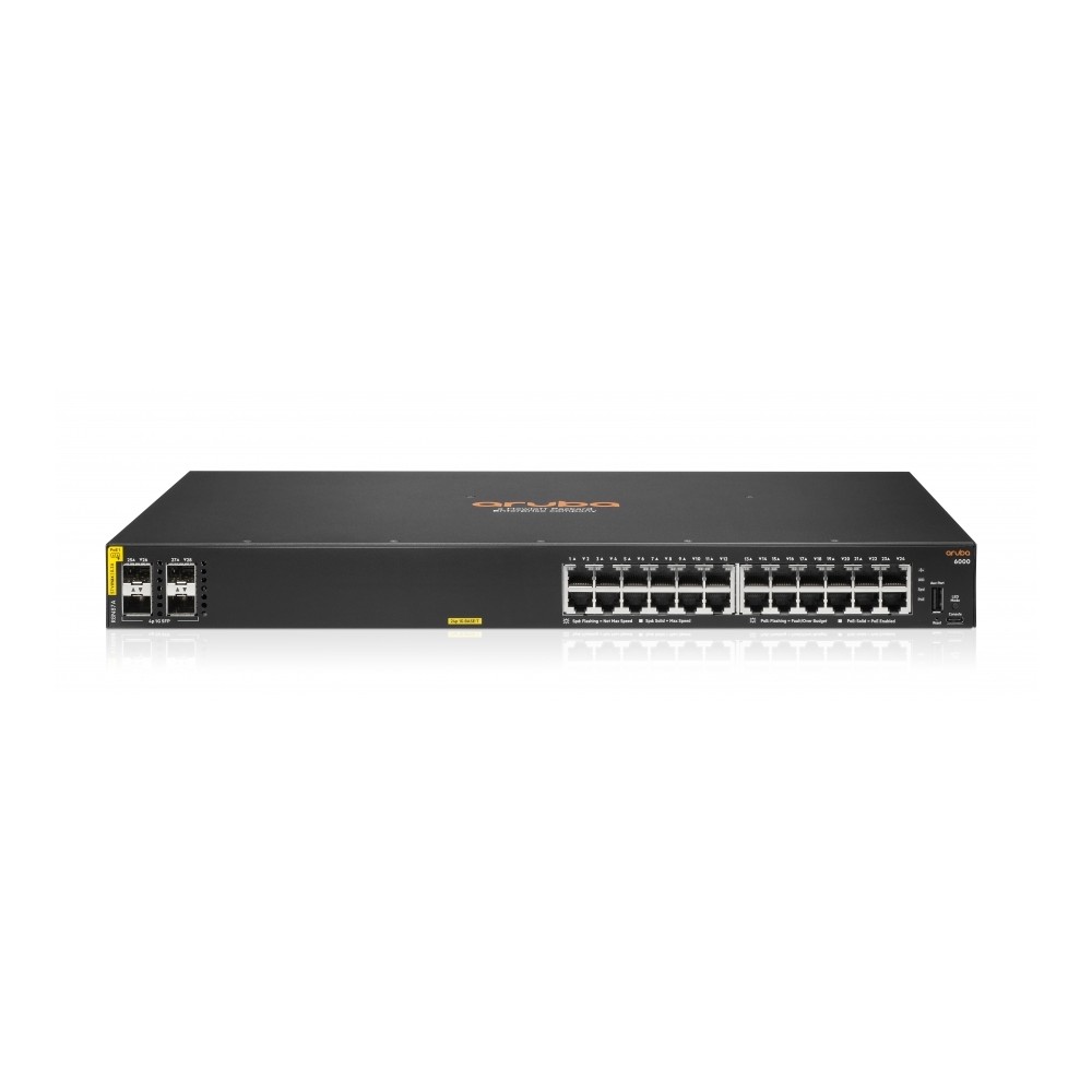 SWITCH HPE ARUBA R8N87A 6000 24G POE CL4 370 WATTS Y 4SFP ADMINISTRABLE CAPA 2 [ R8N87A ][ NIC-3802 ]