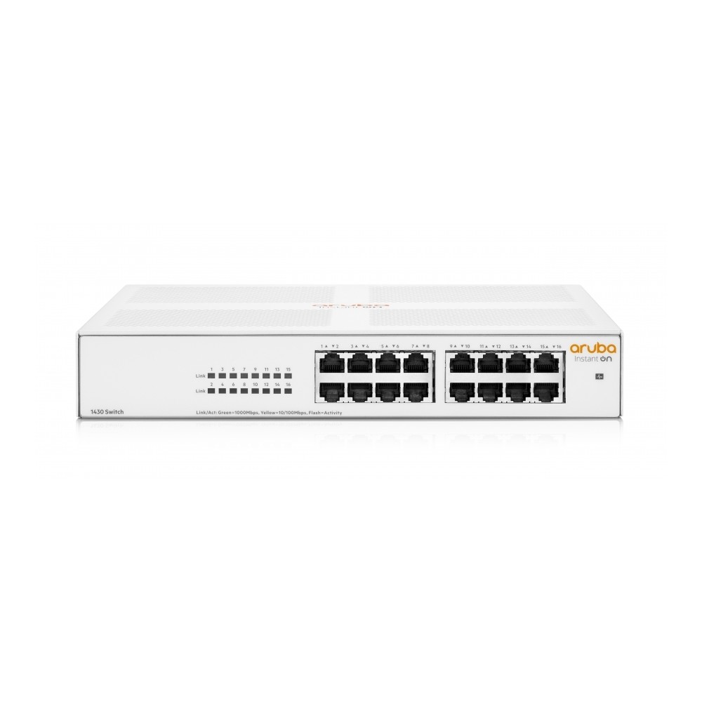 SWITCH HPE ARUBA R8R47A INSTANT ON 1430 CON 16 PUERTOS RJ45 10/100/1000 MBPS NO ADMINISTRABLE [ R8R47A ][ NIC-4200 ]