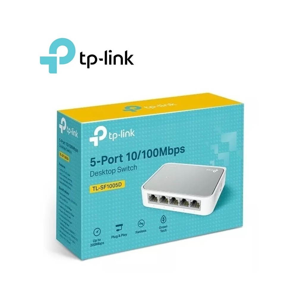 SWITCH | TP-LINK | TL-SF1005D | 5 PUERTOS RJ45 10/100 MBPS| NO ADMINISTRABLE | PARA ESCRITORIO [ TL-SF1005D ][ NIC-790 ]