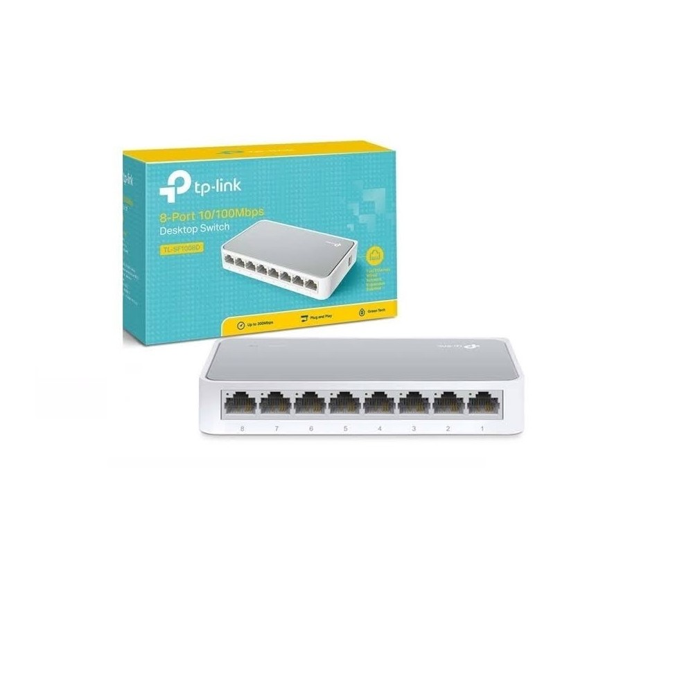 SWITCH | TP-LINK | TL-SF1008D |  8 PUERTOS RJ45 10/100 MBPS  | NO ADMINISTRABLE  | PARA ESCRITORIO [ TL-SF1008D ][ NIC-791 ]