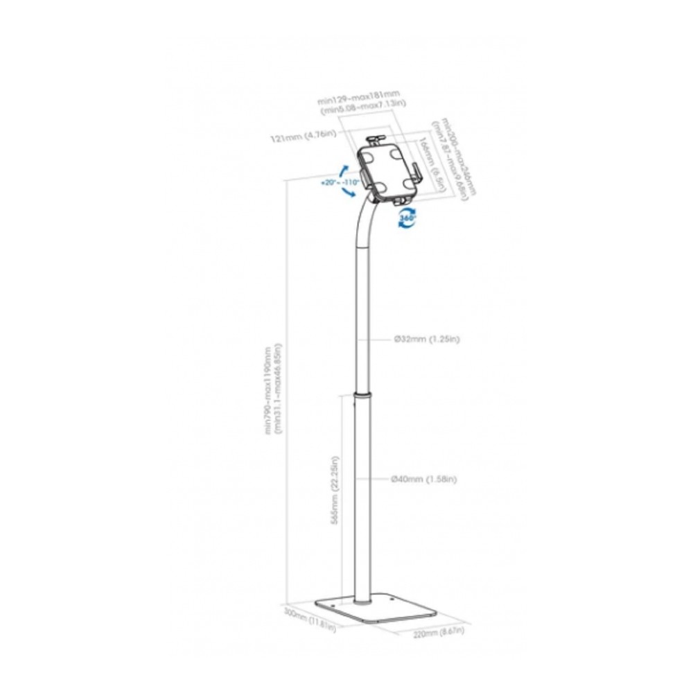 SOPORTE DE SUELO ANTIRROBO, MANHATTAN, 406345 ,PARA TABLET Y IPAD [ 406345 ][ AC-11315 ]