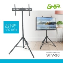 SOPORTE GHIA CON TRIPODE PARA PANTALLA DE 32 A 70 / HASTA 35KG / ALTURA AJUSTABLE, GIRO 180 [ STV-26 ][ AC-9217 ]