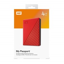 DISCO DURO EXTERNO WD MY PASSPORT 4TB 2.5 PORTATIL USB3.0 ROJO WINDOWS BACKUP ENCRIPTACION [ WDBPKJ0040BRD-WESN ][ HD-2116 ]