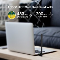 TARJETA DE RED | TP-LINK | ARCHER T2U PLUS | USB | BANDA DUAL |  AC600 | 5GHZ 433MBPS 2.4GHZ 200MBPS [ ARCHER-T2U-PLUS ][ NIC-3468 ]