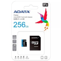 MEMORIA ADATA MICRO SDHC/SDXC UHS-I 256GB CLASE 10 A1 100MB/25MB SEG V10 C/ADAPTADOR [ AUSDX256GUICL10A1-RA1 ][ RAM-3041 ]