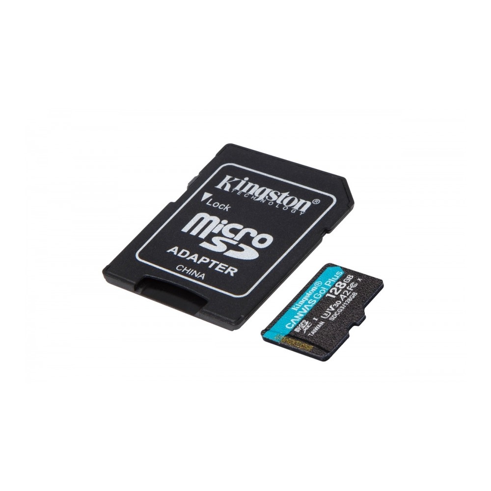 MEMORIA KINGSTON MICRO SDXC CANVAS GO! PLUS 128GB UHS-I U3 V30 A2 CLASE 10 C/ADAPTADOR [ SDCG3128GB ][ RAM-3522 ]