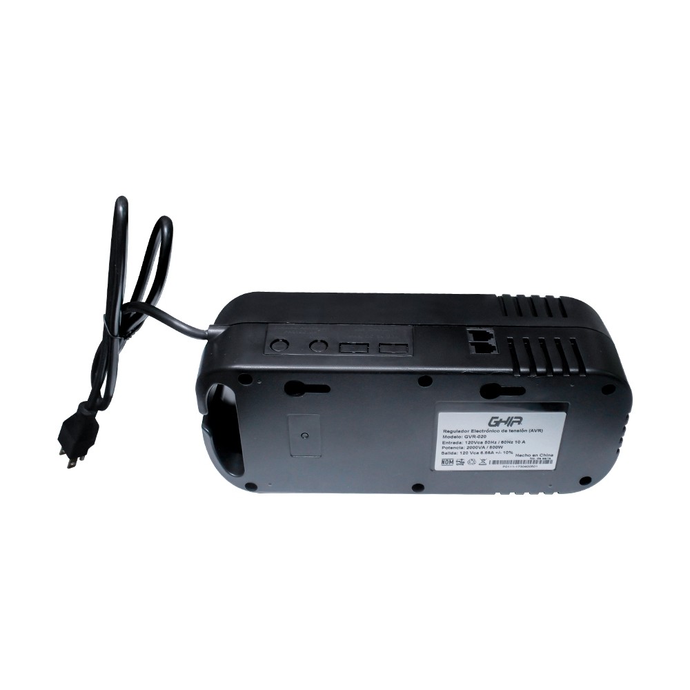 REGULADOR DE VOLTAJE GHIA 2000VA / 800W 8 CONTACTOS. [ GVR-020 ][ RE-173 ]