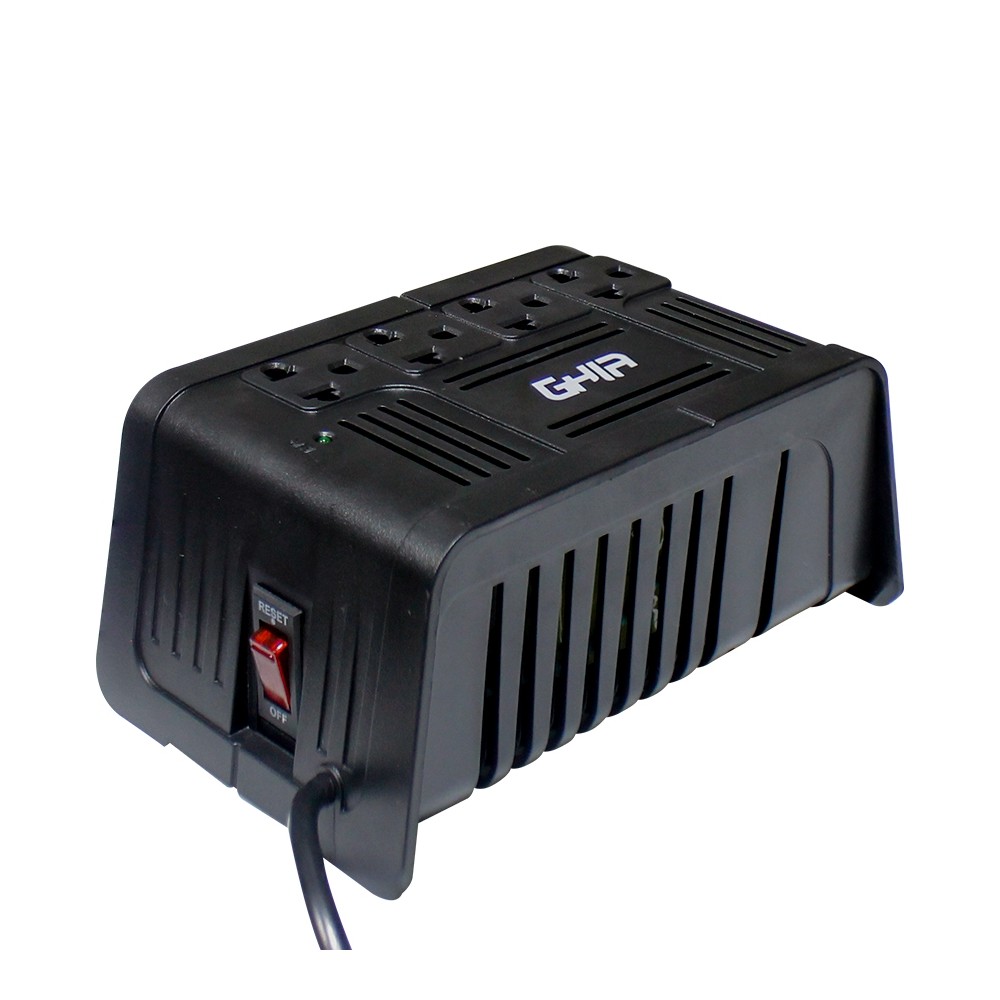 REGULADOR DE VOLTAJE GHIA 1000VA / 400W 4 CONTACTOS. [ GVR-010 ][ RE-174 ]