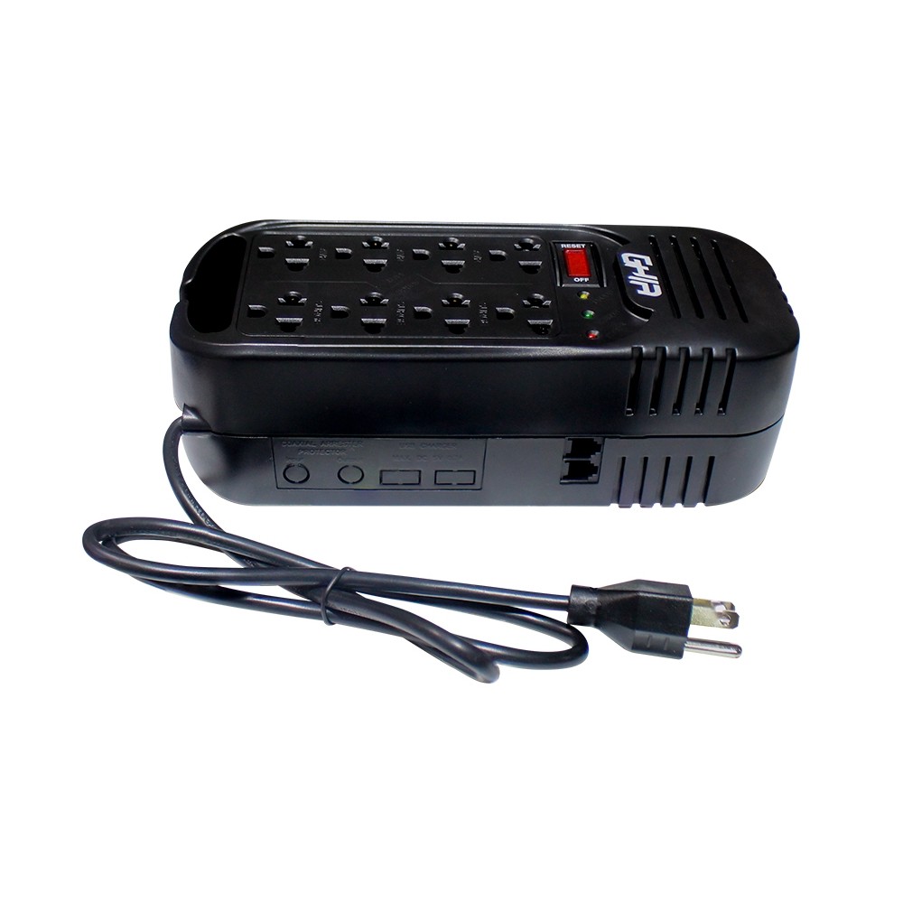 REGULADOR DE VOLTAJE GHIA 1300VA / 600W 8 CONTACTOS. [ GVR-013 ][ RE-175 ]