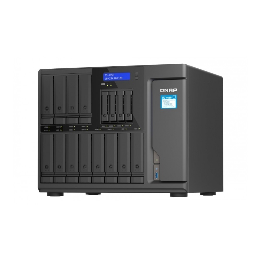 NAS QNAP TS-1655-8G/ 16 BAHIAS /12 SATA DE 3,5 + 4 SATA DE 2,5/OCHO NUCLEOS 2.8GHZ/8GB DDR4 HASTA 12 [ TS-1655-8G-US ][ SAM-826 ]