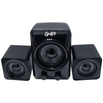 BOCINA PARA PC 2.1 GHIA NEGRA/GRIS AUDIO 3.5MM ALIMENTACION USB 5W [ GAC-185 ][ SPK-1872 ]