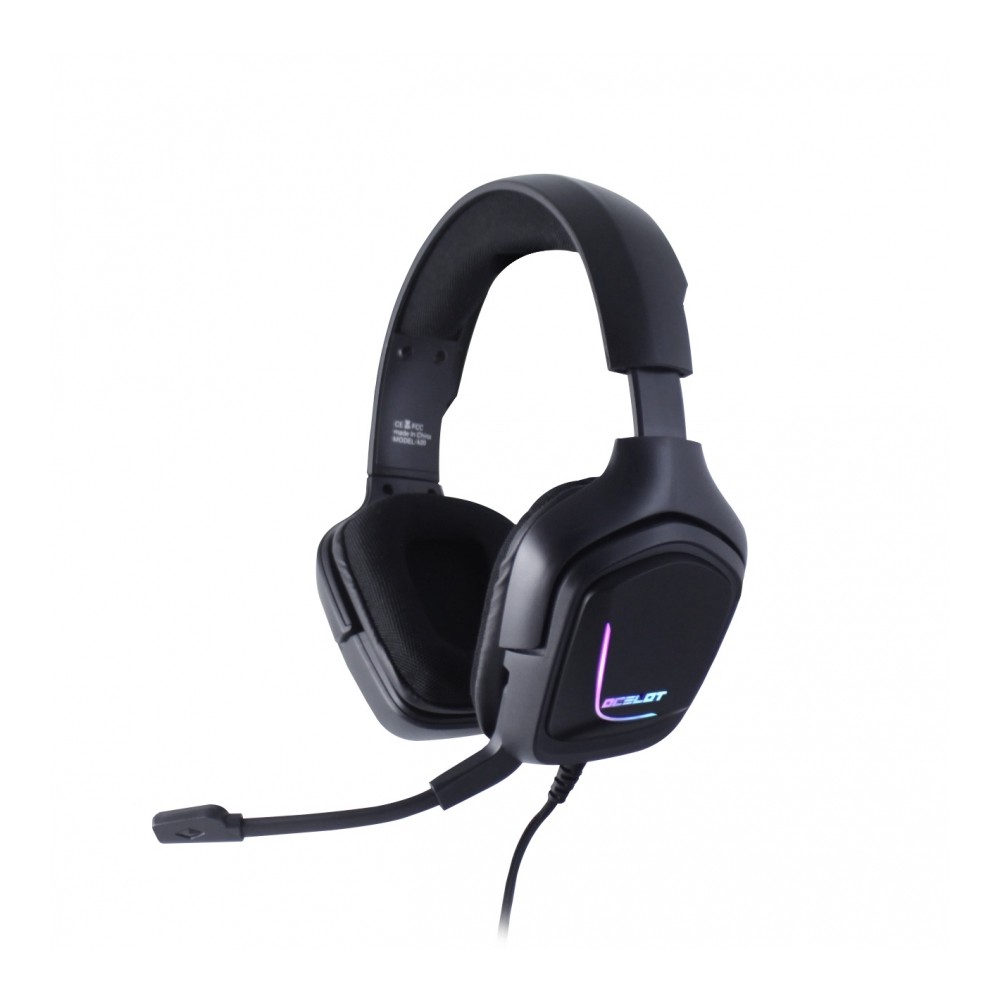 AUDIFONOS GAMER OCELOT TIPO DIADEMA/OVER-EAR/USB/3.5MM/COLOR NEGRO/ALAMBRICOS/ILUMINACION TIPO RGB/C [ OGEH02 ][ SPK-1969 ]