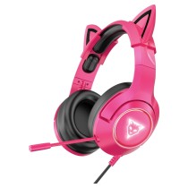 AUDIFONOS GAMER OCELOT TIPO DIADEMA/OVER-EAR/USB/3.5MM/COLOR ROSA CON NEGRO/ALAMBRICOS/ILUMINACION B [ OGH03 ][ SPK-2093 ]