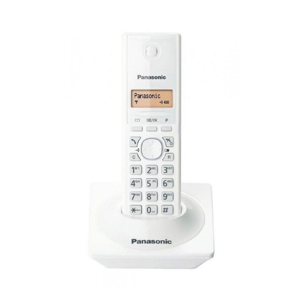 TELEFONO PANASONIC KX-TG1711MEW INALAMBRICO PANTALLA LCD 1.4 EN COLOR AMBAR 50 NUMEROS IDENTIFICADOR [ KX-TG1711W ][ TEL-147 ]