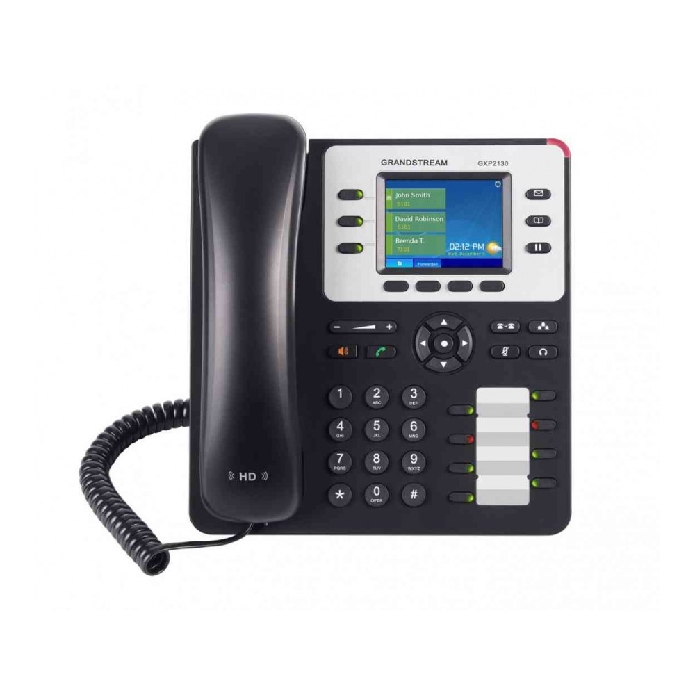 TELEFONO IP GRANDSTREAM GXP2130 / 3 CUENTAS SIP 3 LINEAS 2 PUERTOS GIGABIT BLUETOOTH 8 TECLAS BLF CO [ GXP2130 ][ TEL-158 ]