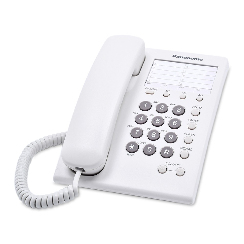 TELEFONO PANASONIC KX-TS550MEW ALAMBRICO BASICO UNILINEA CON MARCADOR RAPIDO DE 10 NUMEROS CONTROL D [ KX-TS550MEW ][ TEL-16 ]