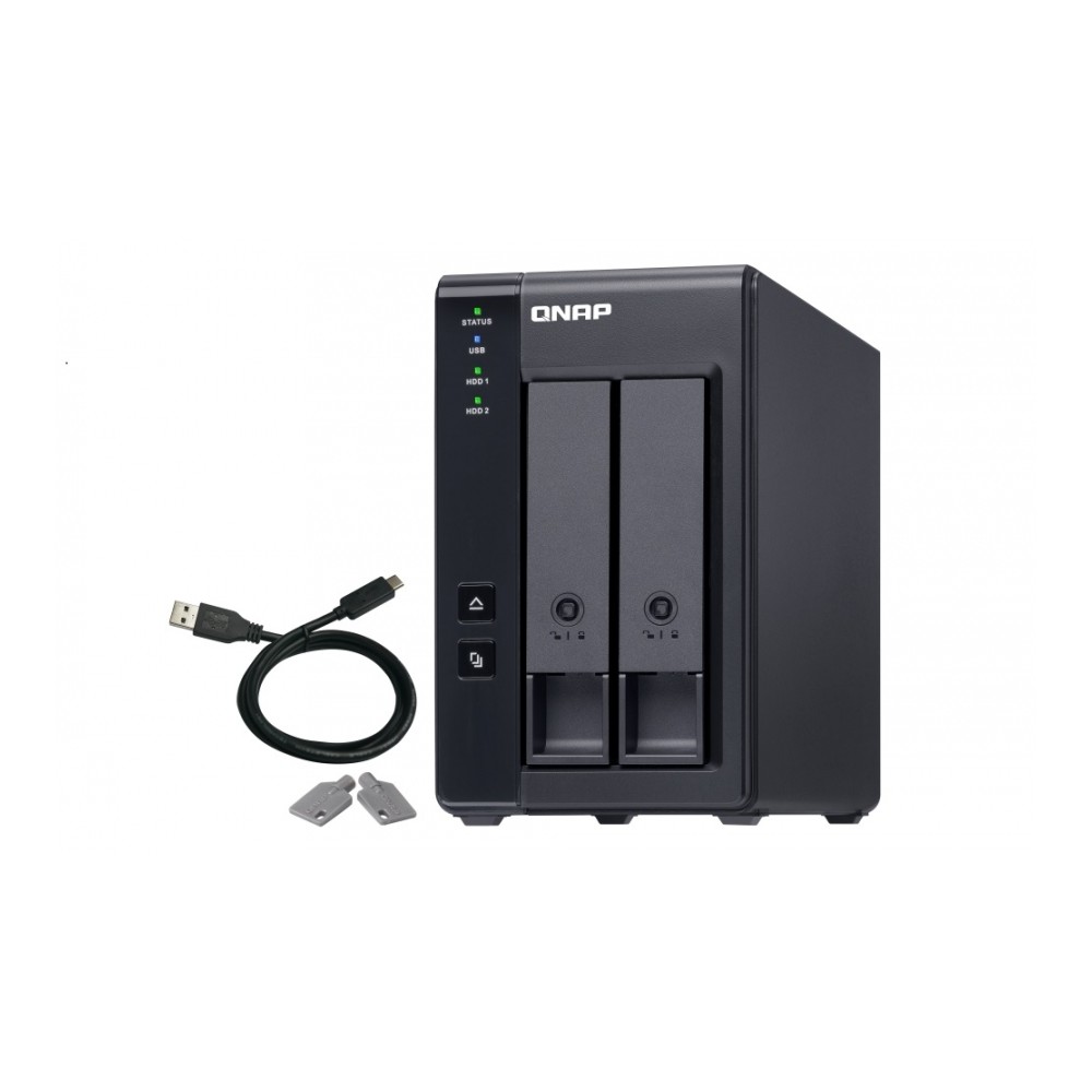 UNIDAD DE EXPANSION QNAP TR-002-US 2 BAHIAS 3.5 Y 2.5 SATA HDD/SATA 2.5 SSD/HASTA 36TB /HOT-SWAP [ TR-002-US ][ UR-229 ]