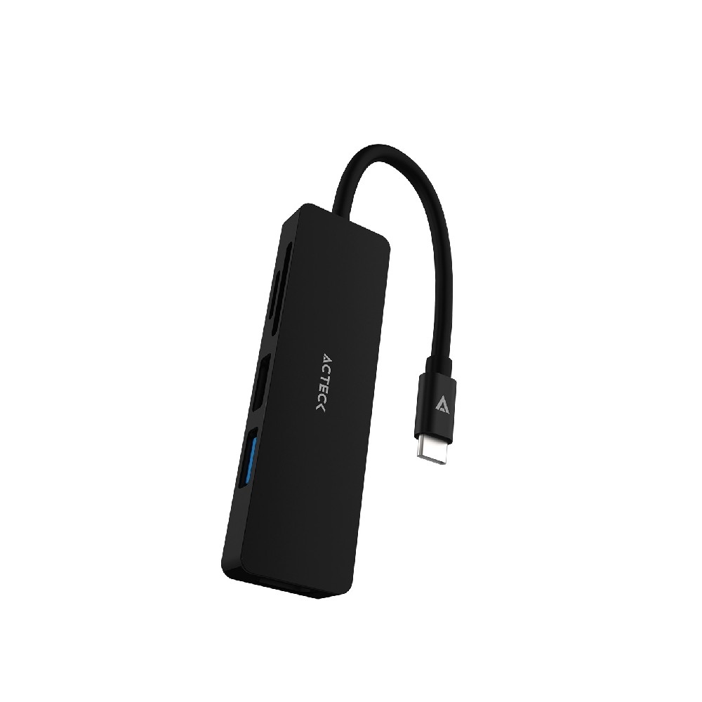 HUB ACTECK GATE 5 DH640 / USB C / 4 PUERTOS / USB A - HDMI - LECTOR DE MEMORIAS / 10 CM / NEGRO / AC [ AC-934633 ][ AC-10929 ]