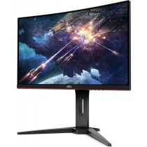 MONITOR AOC GAMER CURVO 24 / NEGRO - ROJO /  PANEL VA / HDMI VGA DISPLAYPORT / ASPECTO 16:9 / TR 1 M [ C24G2 ][ MNL-2104 ]