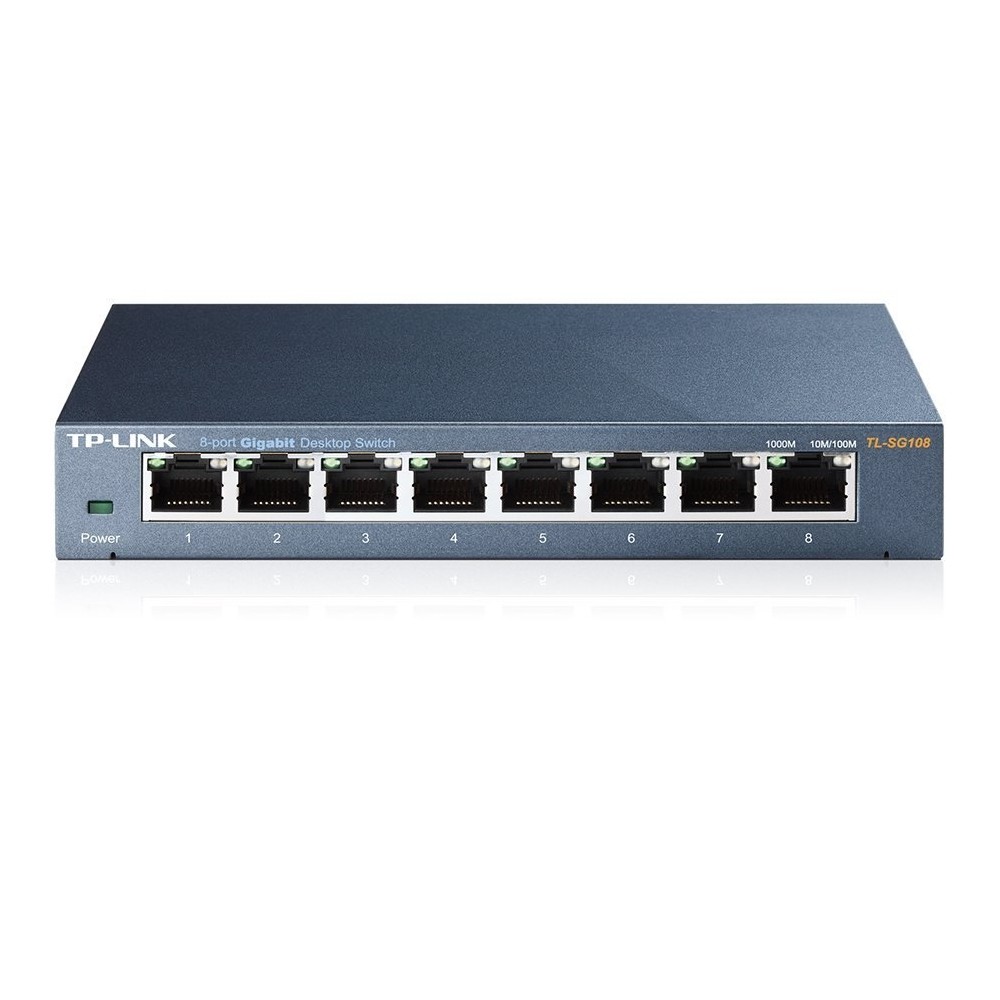 SWITCH | TP-LINK | TL-SG108  |8 PUERTOS RJ45 GIGABIT | NO ADMINISTRABLE | CARCASA METALICA | PARA ES [ TL-SG108 ][ NIC-1492 ]