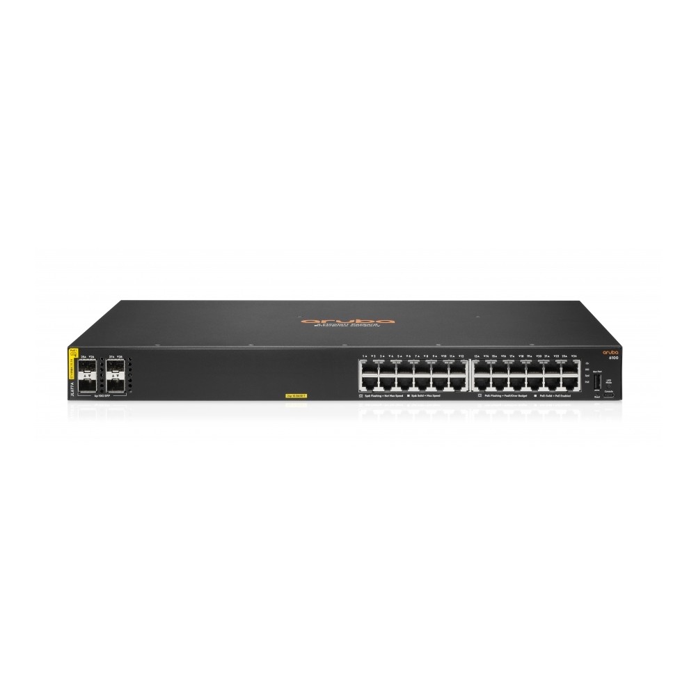 SWITCH HPE ARUBA JL677A 6100 ADMINISTRABLE CAPA 2 24G POE CL4 4SFP 370 WATTS [ JL677A ][ NIC-3739 ]