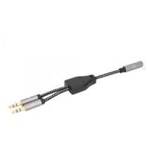 ADAPTADOR,MANHATTAN.356121, AUDIO 3.5MM 1 H A 2 M, 15CM, CABLE QUE DIVIDE AUDIO PARA AUDIFONO Y MIC, [ 356121 ][ AC-9923 ]