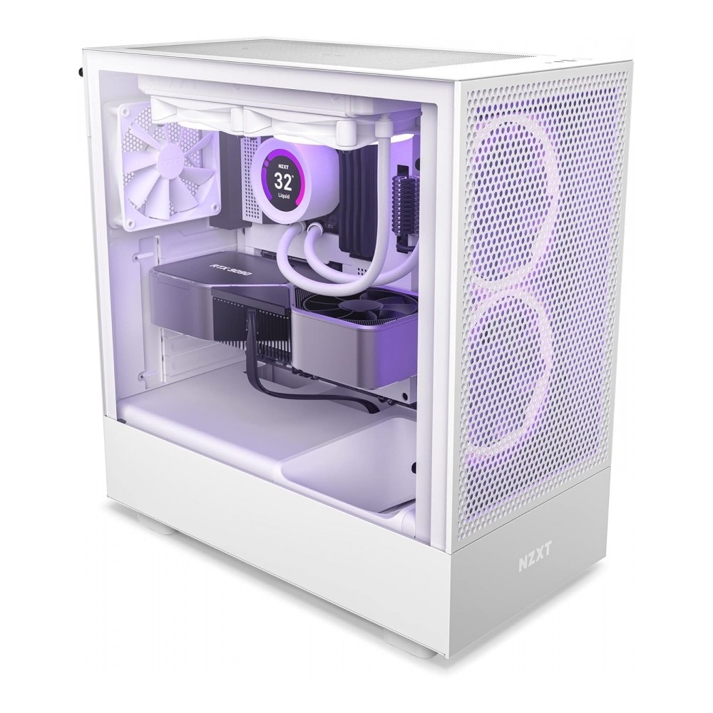 GABINETE NZXT H5 FLOW/BLANCO/CON VENTANA/MIDI-TOWER/MICRO-ATX/GAMER [ CC-H51FW-01 ][ CS-813 ]