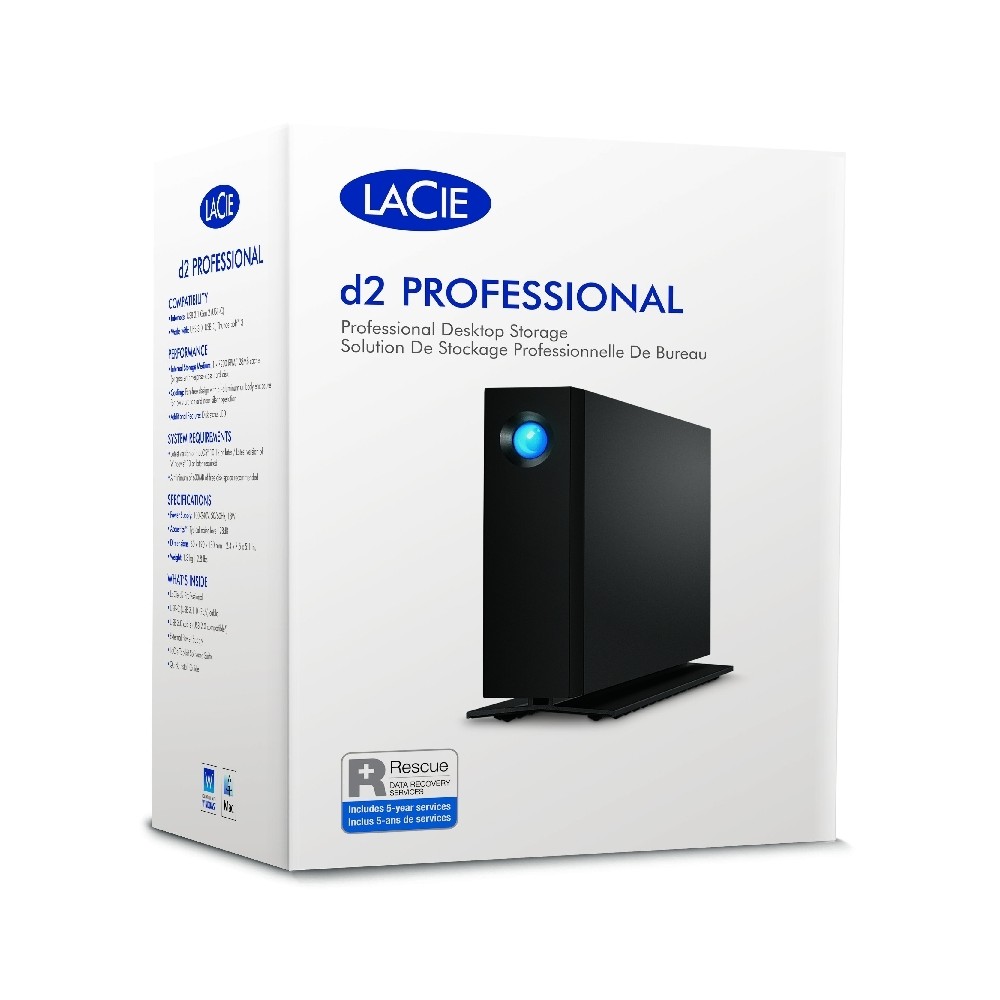 DISCO DURO EXTERNO LACIE D2 PROFESSIONAL 16TB 3.5 ESCRITORIO USB 3.1 TIPO-C USB 3.0 NEGRO WIN MAC AD [ STHA16000800 ][ HD-2588 ]